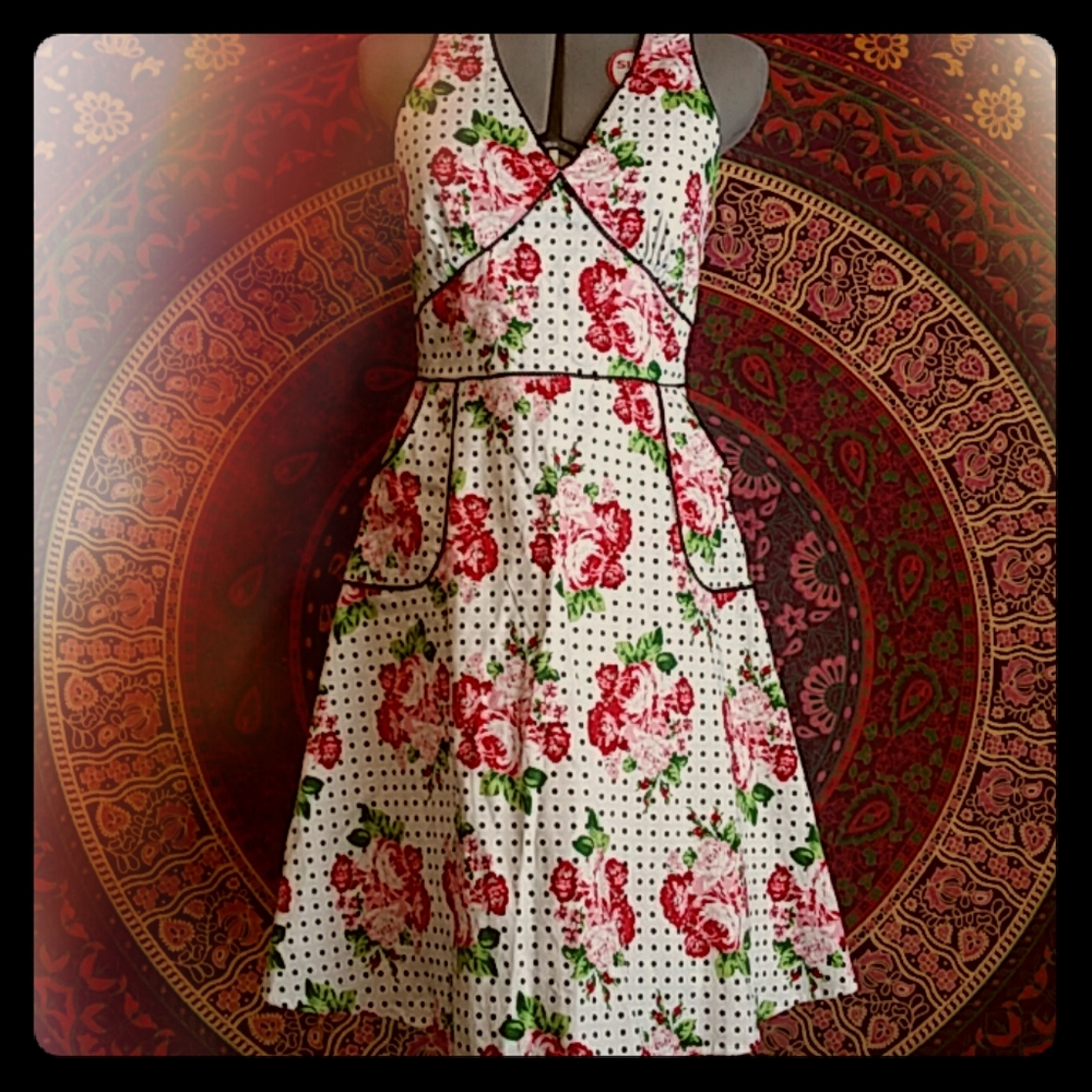 FROCK SHOP Vintage Inspired Halter Dress